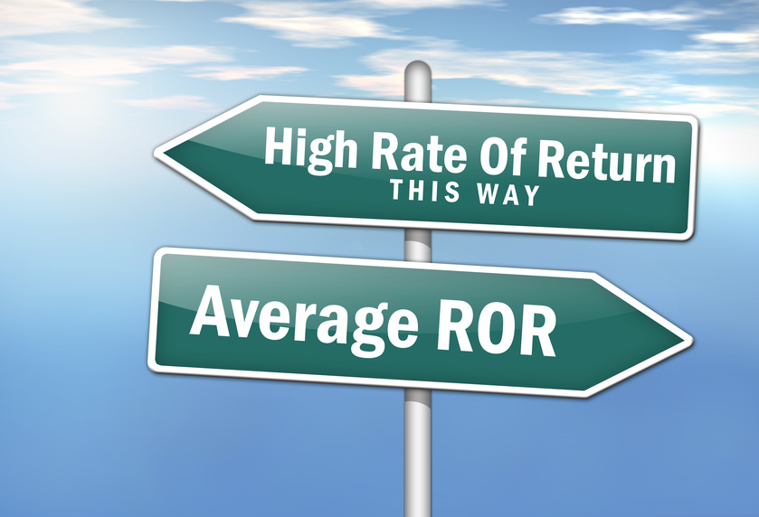 Signpost "High Rate Of Return vs. Average ROR"